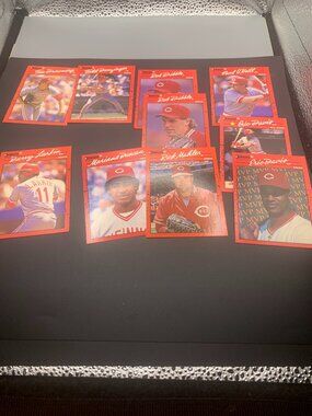 9ct 1990 Donruss Cincinnati Reds Baseball Trading Cards SELLING AS IS